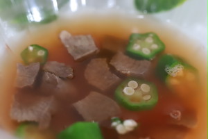 牛タンの煮汁とオクラの冷製トマトスープ (冷凍 / チルド) 牛タンの煮汁とオクラの冷製トマトスープ (冷凍 / チルド)