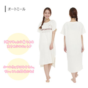 サンリオ ポムポムプリン ミニ裏毛 ワンピース 春夏 レディース 部屋着 ルームウェア パジャマ ねまき 寝間着 おうち着 綿 大きめ ビッグシルエット キャラクター グッズ 大人 女子 かわいい ぽむぽむぷりん オートミール ベージュ ギフト リラックス S Sz 6h696 Stars