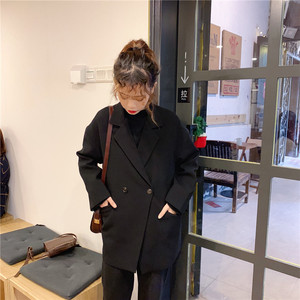 春コーデに レトロなショートコート 黒 灰 韓国レディースファッション通販 Krex ケーレックス