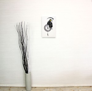バンクシー グリム リーパー Grim Reaper 展示用フック付きキャンバスジークレ アートショップフォームス