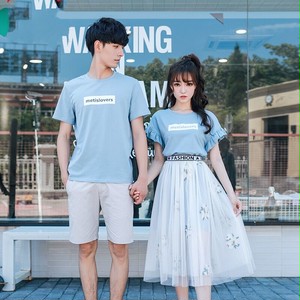 リンクコーデ カップル Tシャツワンピース シースルースカート メンズシャツ 0064 夫婦 親子 カップルのリンクコーデ専門店 Pair Cele ペアセレ