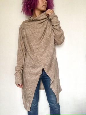 ドレープロングカーデ(ベージュ)