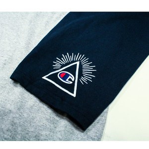 チャンピオン W D Champion U S A ベースボール Tシャツ フリーメイソン イルミナティ 7分袖 ラグランスリーブtシャツ 7tee Champ Wdlogo Oguoy Destroy It Create It Share It