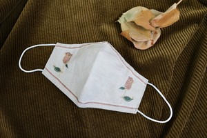 【刺繍マスク/ワイヤー】 "Rose x Line✴︎Beige"