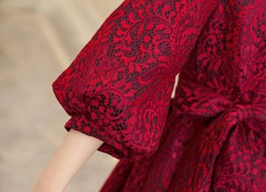 レディース 赤 レース ワンピ チュニック ワンピース Antoinette