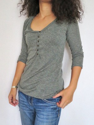 サイド切り替えロンT(カーキ)