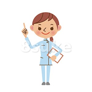 イラスト素材 バインダーを持って指差しする介護士の女性 ベクター Jpg 8sukeの人物イラスト屋 かわいいベクター素材のダウンロード販売