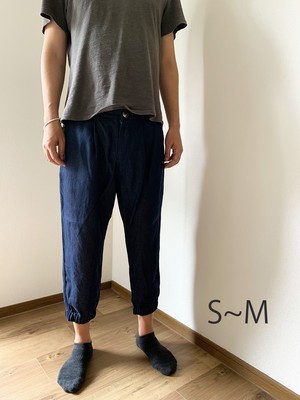 メンズ 厚手リネンデニムジョガーパンツ Nuu