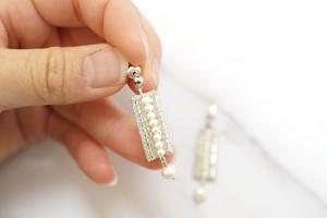 【刺繍ジュエリー】Silver beads✴︎ ▽注文時にピアス/イヤリングお選びいただけます