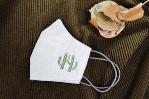 【刺繍マスク/ワイヤー】 "Cactus✴︎Beige"