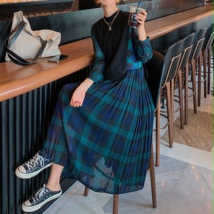 ベスト グリーンチェックのプリーツワンピース 7 Lurila