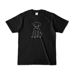 おすわり犬tシャツ 黒 はやしはるか ニマニマ