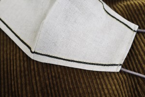 【刺繍マスク/ワイヤー】 "Simple line✴︎Beige"