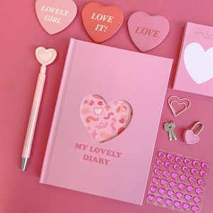 21 Pink Heart Dairy 21年 ピンク ハート 万年 ダイアリー 手帳 日記帳 ハングル 韓国雑貨 Tokki Maeul トッキマウル 韓国雑貨通販サイト