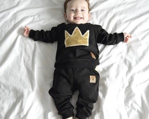 70 90 長袖王冠トップス パンツ 秋服 ベビー服 赤ちゃん 男の子 女の子 Cocona Shop ベビー服 キッズ服 子ども服 韓国服 ファッション