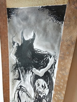 直筆掛け軸 身体髪膚髪鬼纏之図 大蛇堂 おろちどう