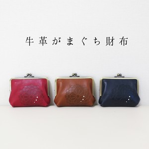 一輪菊の財布 牛革製 スワロフスキー付 じゃばらがま口財布 一輪菊の財布 牛革製 スワロフスキー付 じゃばらがま口財布