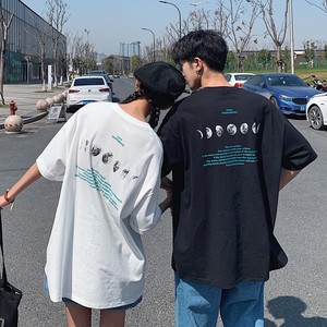 ユニセックス ムーンバックプリントtシャツ 韓国ファッション通販 Nosweat