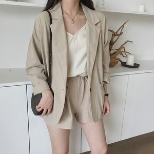 綿亜麻ジャケットセットアップ