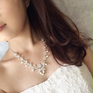 Perle パールブライダルネックレス Muguet Jewel オシャレな大人花嫁のウェディングアクセサリー 大ぶりピアス イヤリング