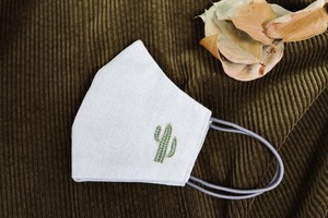 【刺繍マスク/ワイヤー】 "Cactus✴︎Beige"