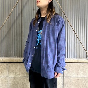 Patagonia パタゴニア オーガニックコットン ポリエステル チェックシャツ メンズl 古着 Organic Cotton 長袖シャツ ブルー レッド 青色 赤色 長袖シャツ All15 Cave 古着屋 公式 古着通販サイト