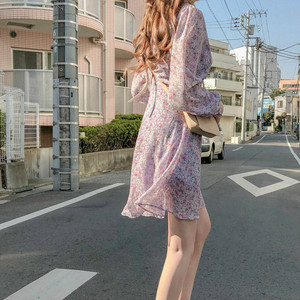 ボタン付き花柄ワンピース 韓国レディースファッション通販 Krex ケーレックス