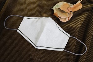 【刺繍マスク/ワイヤー】 "Simple line✴︎Beige"