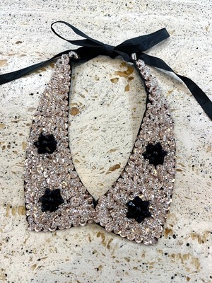 【Imported no brand】シャンパンゴールドビーズ付け襟(949-999) 【Imported no brand】シャンパンゴールドビーズ付け襟(949-999)