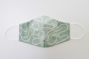【手刺繍のマスク/ワイヤー入り】 "wave pool"