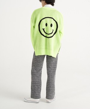 ユニセックス ネオンカラービッグニコちゃんカーディガン 韓国 Uku Com