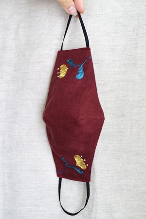 【SWIMAYA 刺繍MASK】 "Bordeaux"