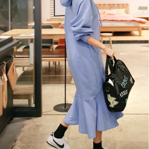 秋新作 ワンピース レディース 膝丈ワンピース ひざしたワンピース 膝下ワンピース フレアワンピース膝丈 ワンピースレディース きれいめ膝丈 ワンピースドレス 韓国ワンピース 秋 冬 ドレス オフィス きれいめ ベルト付き パーカー Viento