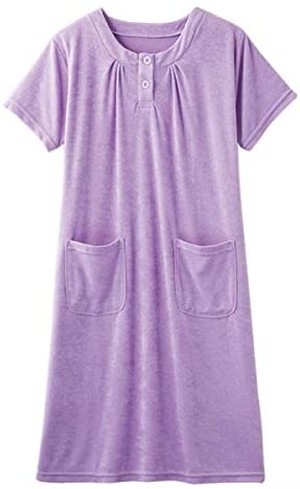 Jpcs バスローブ ママ タオル地 レディース お母さん 子育て 育児 レディース お風呂上がり マタニティー パイル地 ワンピース ソフィアヴァレンチノ半袖タオル地ドレス ラベンダー Az Japan Classic Store
