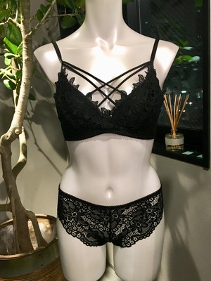 ブラジャー ショーツ M Black Passage パサージュ フランス直輸入ランジェリー Aubade Fillandises