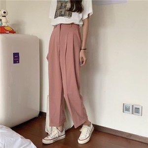 ワイドレッグカーブパンツ ボトムス レディース パンツ テーパードパンツ タック ピンク きれいめ シンプル フェミニン きれいめカジュアル 夏 春 Pn 0173 Y Happy Orurea ハッピーオルレア
