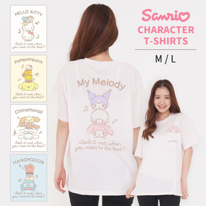 サンリオ キャラクター Tシャツ レディース 半袖 Tシャツ 薄手 ゆったり カジュアル 可愛い ルームウェア レディース 部屋着 パジャマ ねまき 寝間着 部屋 おうち着 キティ マイメロディ クロミ シナモロール ポムポムプリン ハンギョドン Sanrio おしゃれ 夏用 S Sz