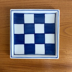 有田焼 スクエアプレート 豆皿/市松 有田焼 スクエアプレート 豆皿/市松