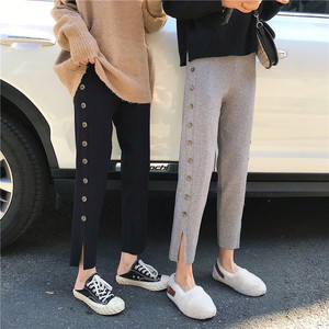 サイドボタンデザインのスウェットスキニー 韓国レディースファッション通販 Krex ケーレックス