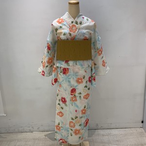 新品 浴衣 単品 フリーサイズ 生成り 紙風船 変わり織り Tokyo135