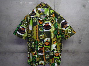 昭和レトロ　半袖シャツ　総柄　BARON　ACE