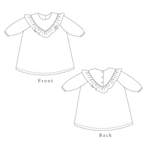 Vヨークフリルワンピース 1size ベビーと子供服の型紙 Sani Pattern Shop