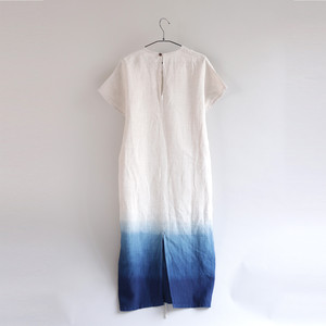 琉球藍染 フロントタイワンピース グラデーション Suplus