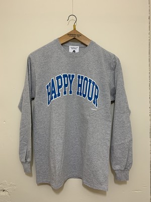 TACOMA FUJI RECORDS HAPPY HOUR COLLEGE LOGO L/S SHIRT HEATHER GRAY TACOMA FUJI RECORDS HAPPY HOUR COLLEGE LOGO L/S SHIRT HEATHER GRAY