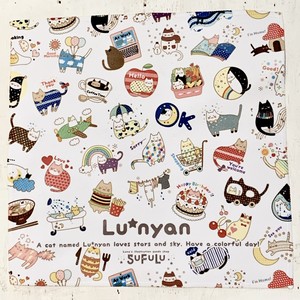 Lu Nyanハンカチタオル Lineスタンプ柄 ルナのイラストと雑貨のお店 Sufulu