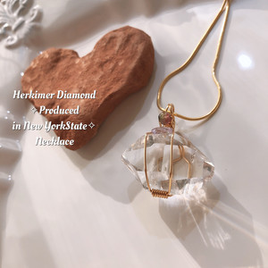 ニューヨーク州産 ハーキマーダイアモンド ネックレス ウォーターメロン トルマリン アメジスト セドナのヒーラー ハンドメイド グラストンベリーの丘