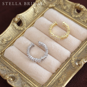 キュービックジルコニア イヤーカフ Frozen Bar Medium Stella Bridal オシャレ花嫁さま御用達ウェディングアクセサリーショップ ステラブライダル