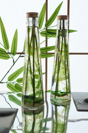 竹林風ボトル 癒しのグリーンインテリア0ボトル 円錐 フラワークラフトアーティスト 華和 Kana