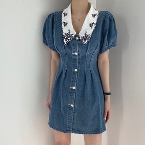 デニムフレアワンピース V Lily Boutique リリーブティック