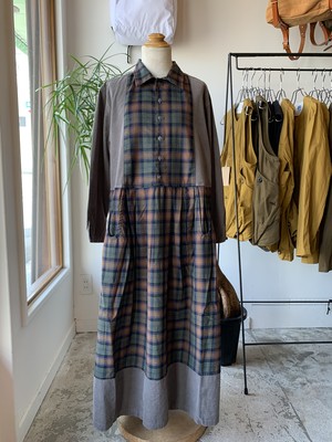 NAPRON APRON SHIRTS ONEPIECE OLIVExBROWN NAPRON APRON SHIRTS ONEPIECE OLIVExBROWN